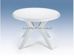 mesa redonda plástico marfim bells