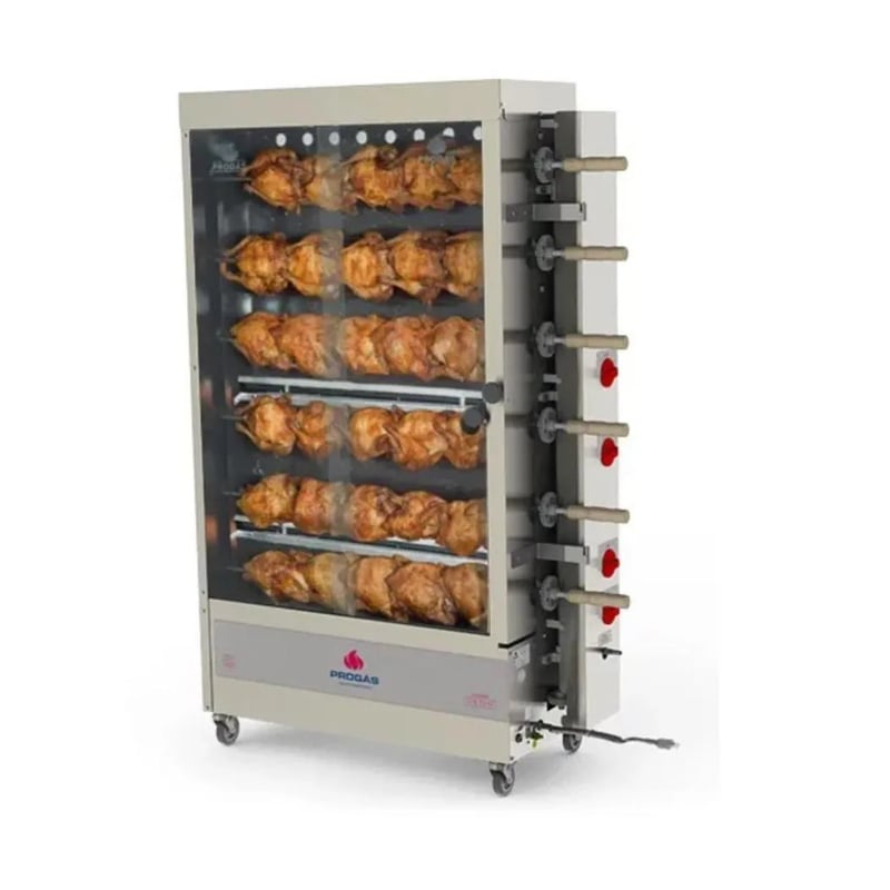 Assador de frango rotativo Progás com frangos